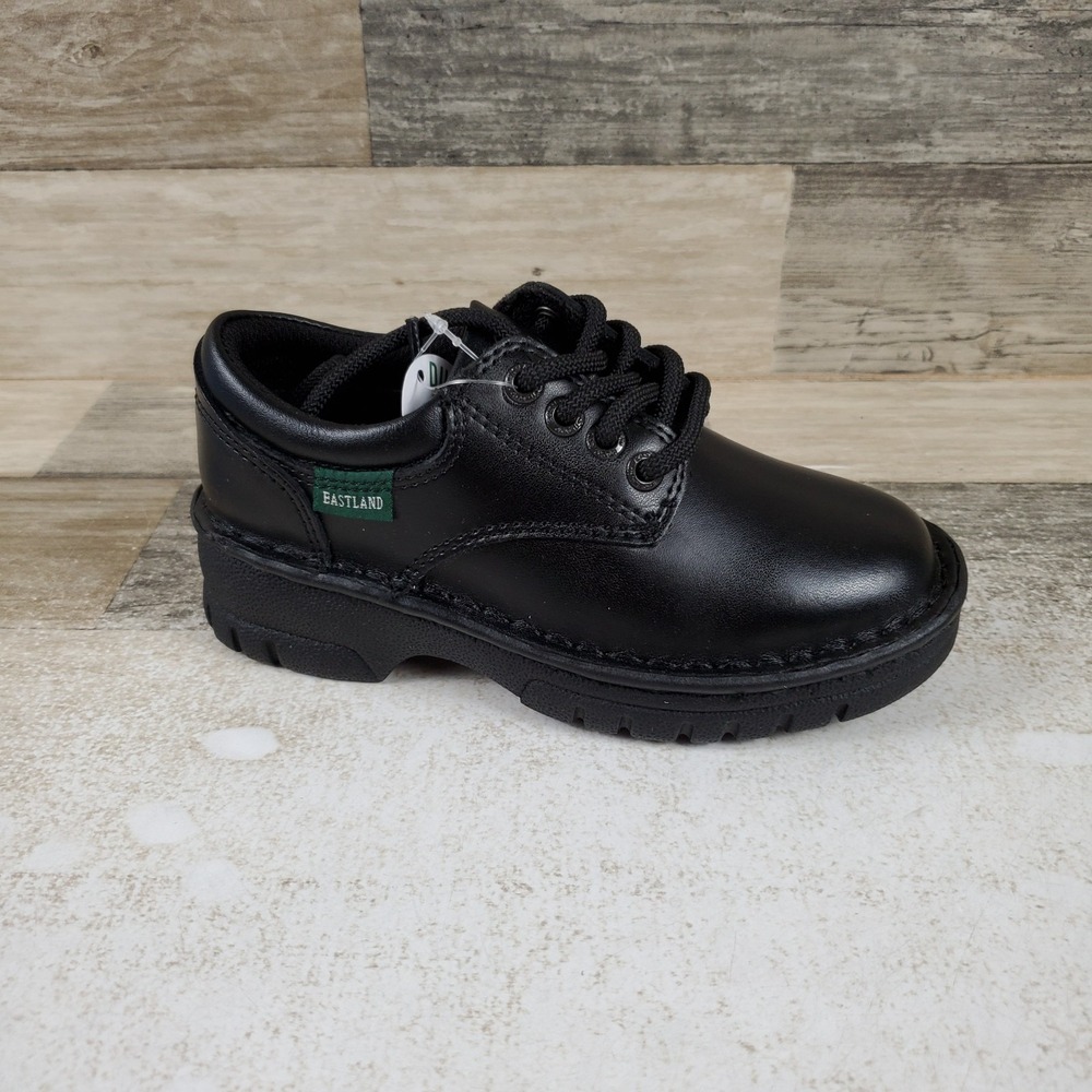 Eastland Plainview Kids Oxford Shoe Sz 10 M Black Smooth Leather Lace-Up Comfort